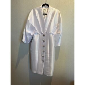 Tally Taylor White Bishop Sleeves Dress‎ Size 8
